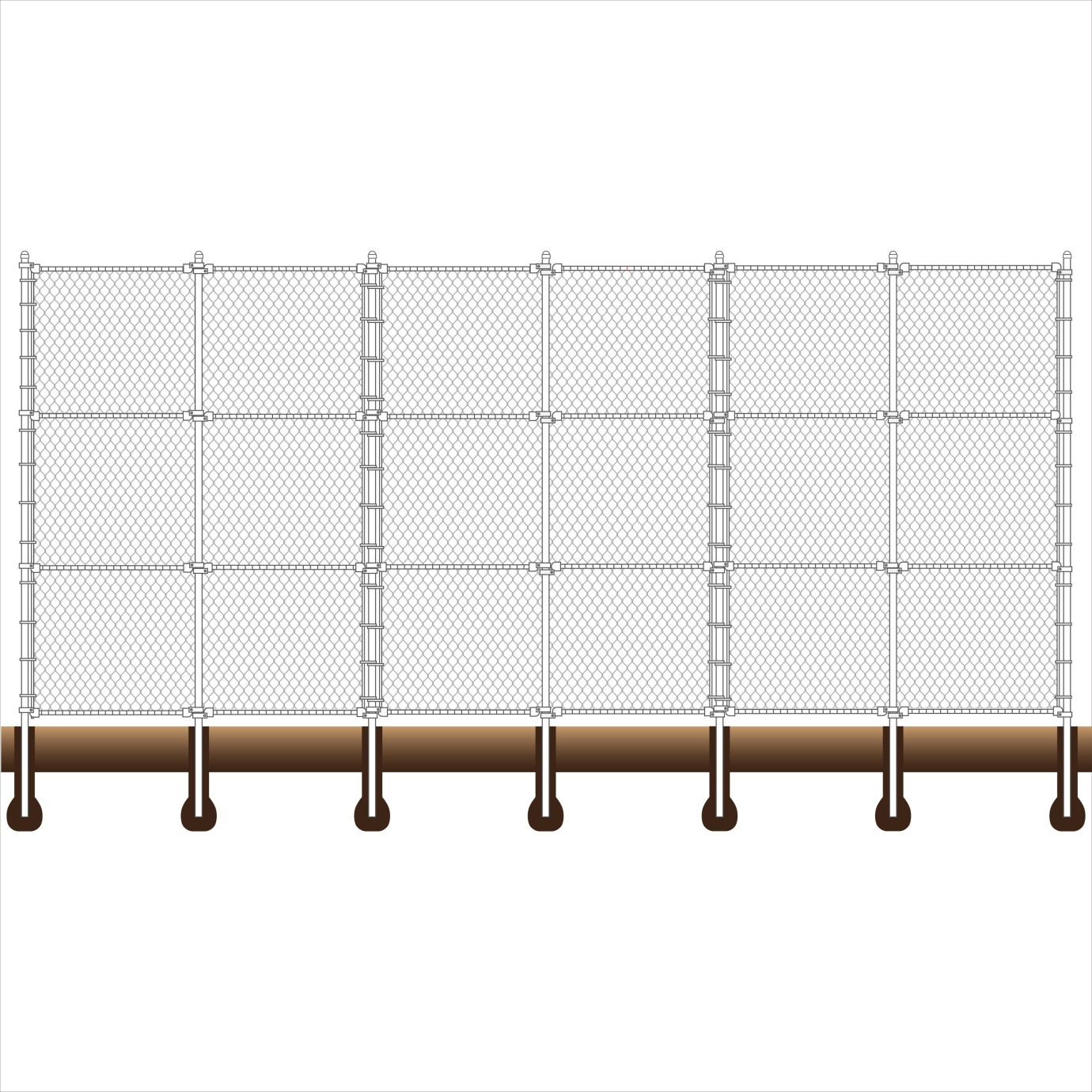 Baseball and Softball Field Steel Backstop Kit 15' High x 20' Wide x