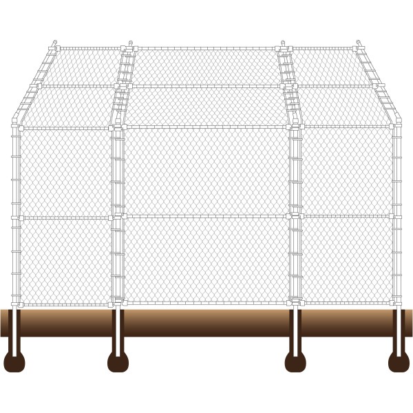 Baseball Fence Backstop Kit 10' High x 10' Wide x 10' Wings with Canopy