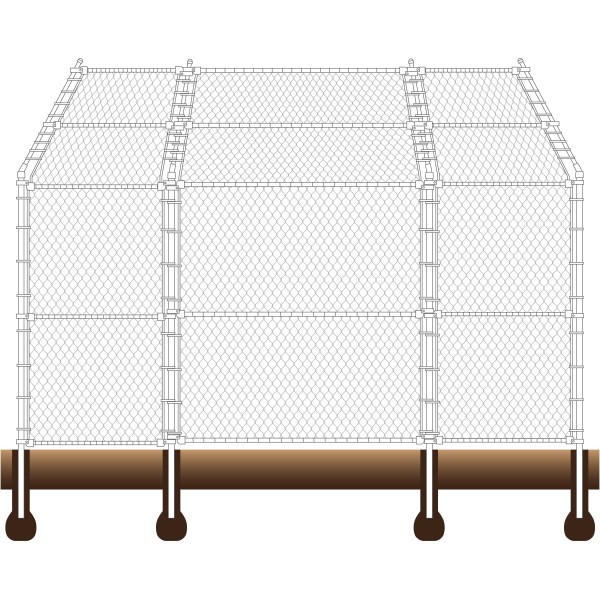 Baseball Fence Backstop Kit 12' High x 10' Wide x 10' Wings with Canopy - Image Drawing Shown As Example