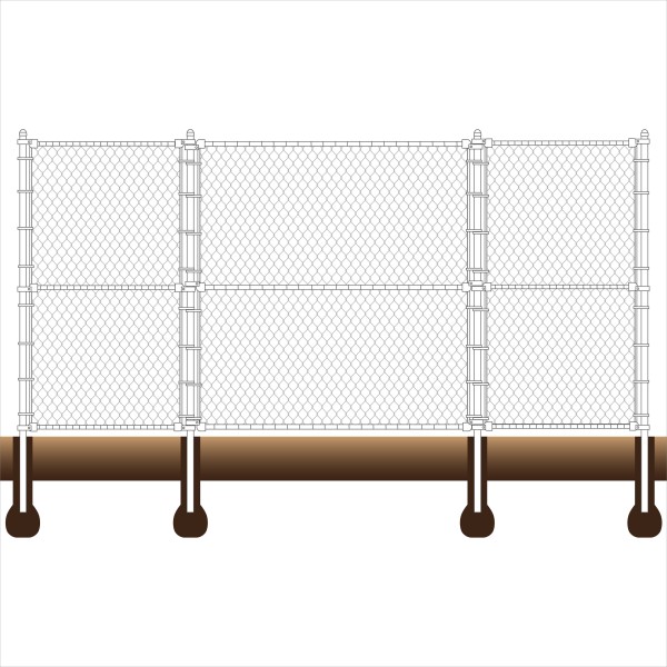 Baseball Fence Backstop Kit 12' High x 10' Wide x 10' Wings Straight - Image Drawing Shown As Example