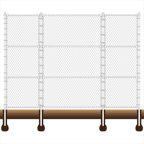 Baseball Fence Backstop Kit 15' High x 10' Wide x 10' Wings Straight