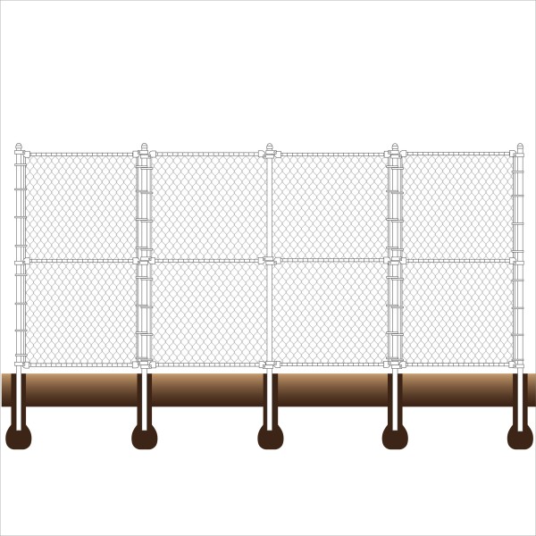 Baseball Fence Backstop Kit 10' High x 20' Wide x 10' Wings Straight - Image Drawing Shown As Example