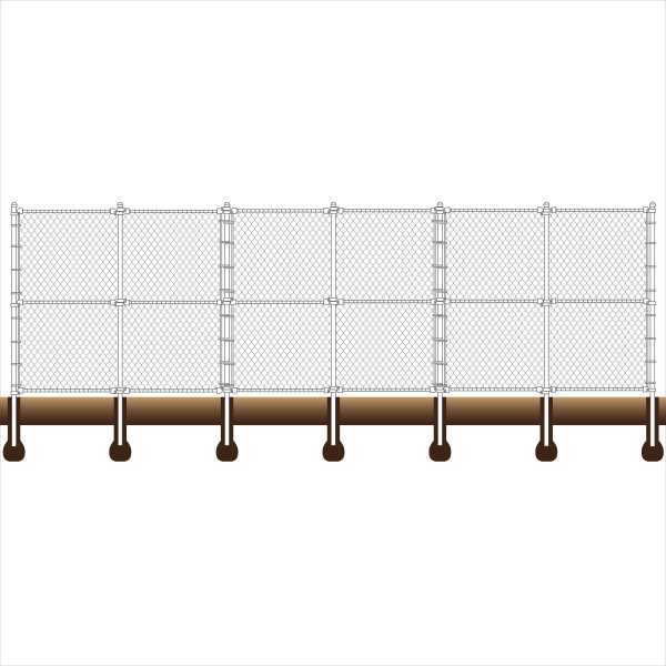 Baseball Fence Backstop Kit 10' High x 20' Wide x 20' Wings Straight