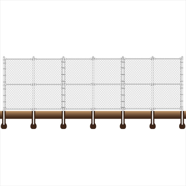 Baseball Fence Backstop Kit 12' High x 20' Wide x 20' Wings Straight - Image Drawing Shown As Example