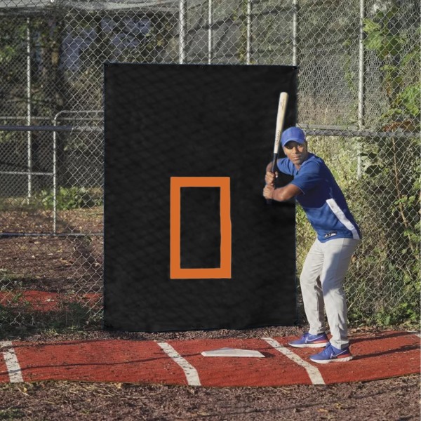CageSaver 5' x 7' Heavy-Duty Batting Cage Backdrop, Chain Link Protector 22oz - Black & Orange