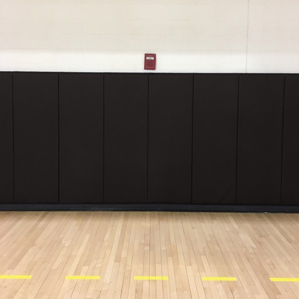 EnviroSafe Gymnasium Wall Padding 2' x 8' x 1.375" Extra-Firm Indoor Wall Pad (Black)