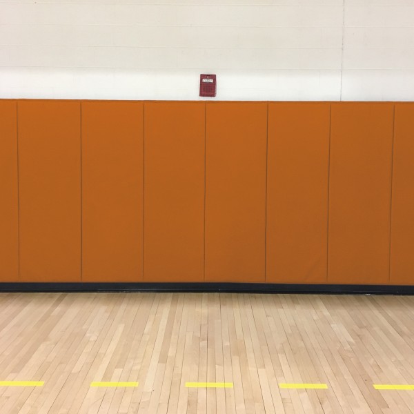 EnviroSafe Gymnasium Wall Padding 2' x 8' x 1.375" Extra-Firm Indoor Wall Pad (Orange)