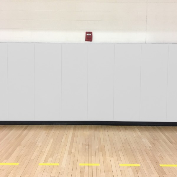 EnviroSafe Gymnasium Wall Padding 2' x 7' x 1.375" Extra-Firm Indoor Wall Pad (White)