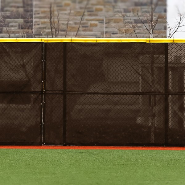 FenceMate 5' High Classic Mesh Baseball Windscreen (Vinyl Coated Polyester) (5' High 50' Long) (Brown)