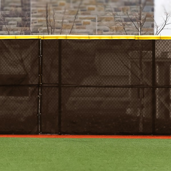 FenceMate 6' High Classic Mesh Baseball Windscreen (Vinyl Coated Polyester) (6' High 25' Long) (Brown)