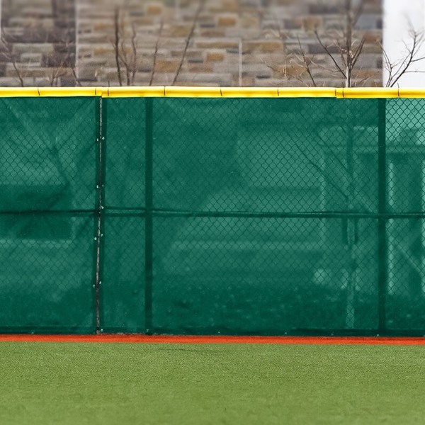 FenceMate 9' High ArmorMesh Premium Baseball Windscreen (ArmorMesh Vinyl Coated Polyester) (9' High 85' Long) (Dark Green)