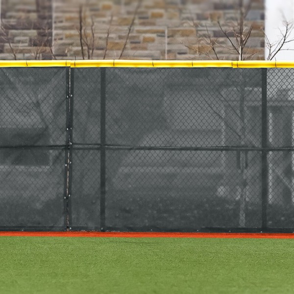 FenceMate 9' High ArmorMesh Premium Baseball Windscreen (ArmorMesh Vinyl Coated Polyester) (9' High 90' Long) (Light Gray)