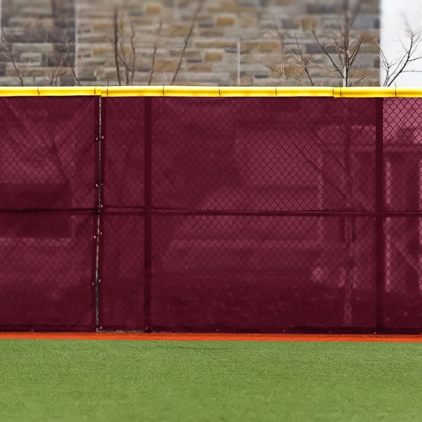 FenceMate 6' High ArmorMesh Premium Baseball Windscreen (ArmorMesh Vinyl Coated Polyester) (6' High 100' Long) (Maroon)