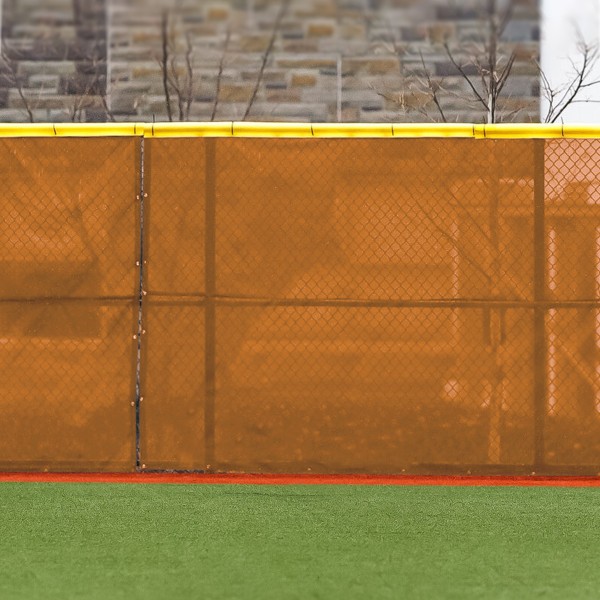FenceMate 9' High ArmorMesh Premium Baseball Windscreen (ArmorMesh Vinyl Coated Polyester) (9' High 95' Long) (Orange)