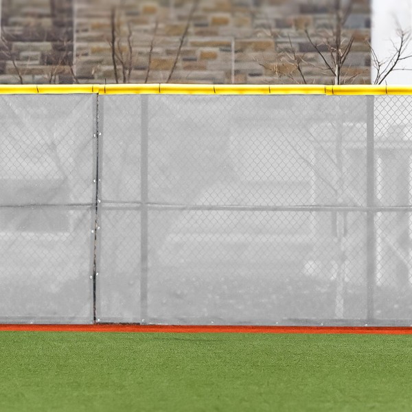FenceMate 5' High Classic Mesh Baseball Windscreen (Vinyl Coated Polyester) (5' High 90' Long) (White)