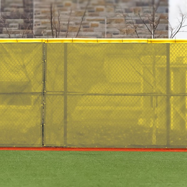 FenceMate 6' High ArmorMesh Premium Baseball Windscreen (ArmorMesh Vinyl Coated Polyester) (6' High 100' Long) (Yellow)