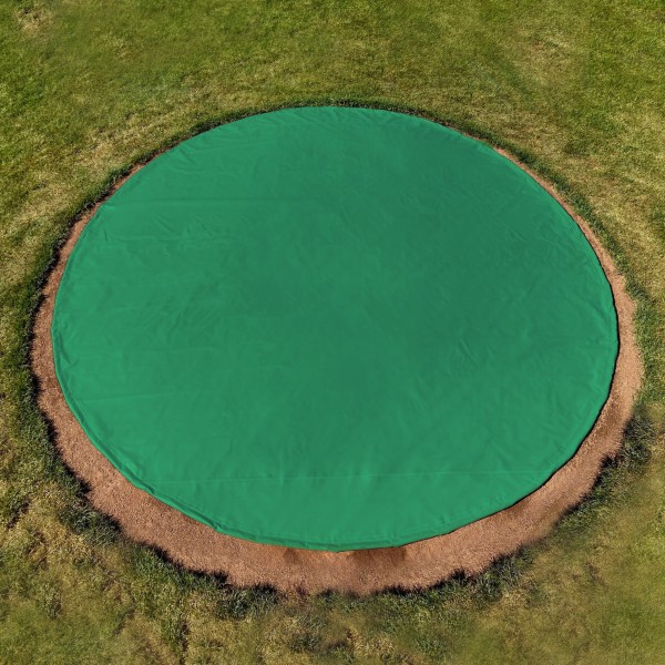 FieldSaver Endurcoat 10' Round Rain Spot Cover with 5 Stakes (18 oz Vinyl)  Kelly Green