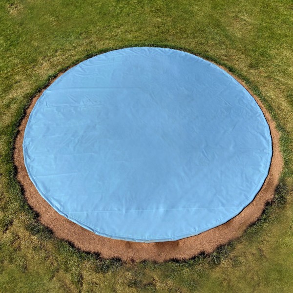 FieldSaver Endurcoat 10' Round Rain Spot Cover with 5 Stakes (18 oz Vinyl)  Sky Blue