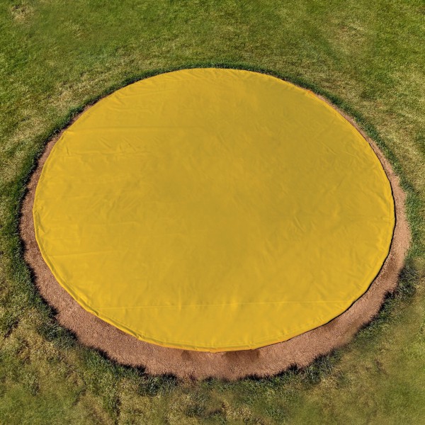 FieldSaver Endurcoat 10' Round Rain Spot Cover with 5 Stakes (18 oz Vinyl)  Yellow