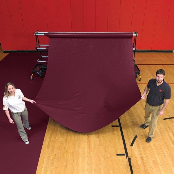 GymGuard 20' x 100' 10oz Lightweight Vinyl Gym Floor Cover - Burgundy