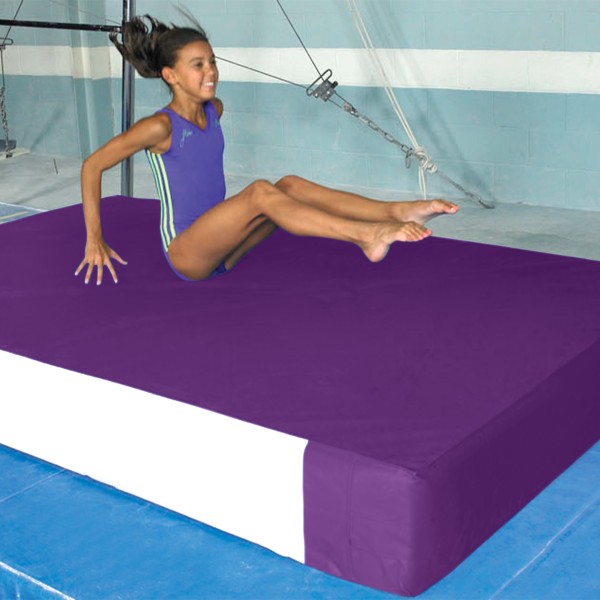 Gymnastic Mats 4' x 7' x 8" Safety Landing Mat with 4" Velcro Flaps (Purple)