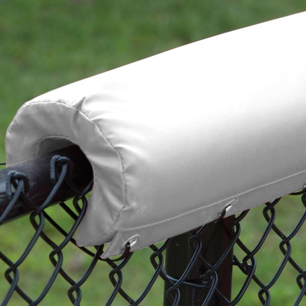 Envirosafe 1" Premium Vinyl Sewn Baseball Fence Rail Pad - White 40'