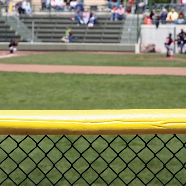 SafeFoam 8' Section of Premium Rail Padding with Tough Skin For Baseball Chain Link Fence (Yellow Shown)