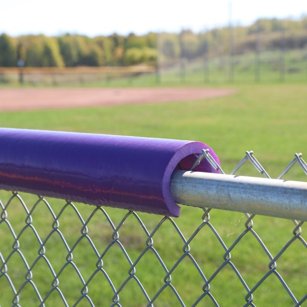 SafeFoam 8' Long Premium Tough Skin Rail Padding Baseball Fence Top Padding - Purple