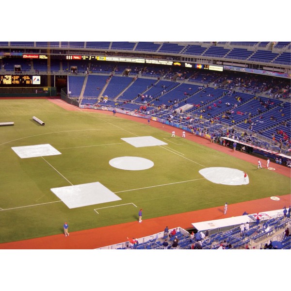 FieldSaver 10' x 10' Square Polyethylene Spot Cover for Baseball Field Bases (Set of 3)