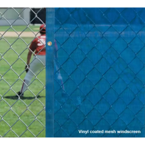 FenceMate 9' High Solid Vinyl Windscreen with Brass Grommets for Baseball Chain Link Fence