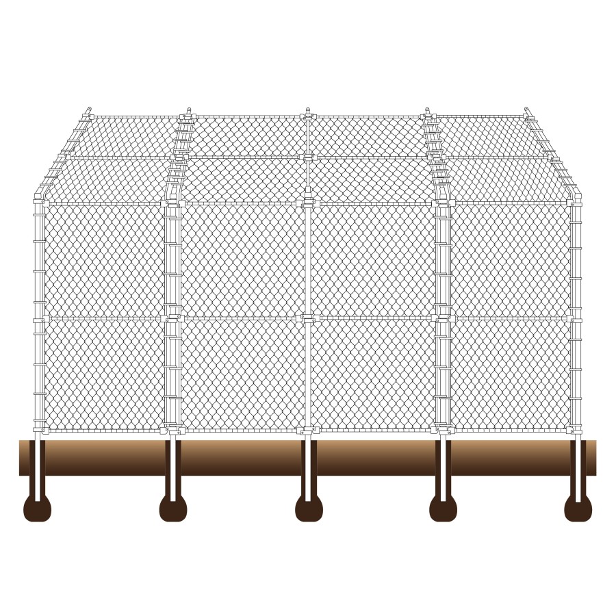 Baseball and Softball Field Steel Backstop Kit 15' High x 10' Wide x