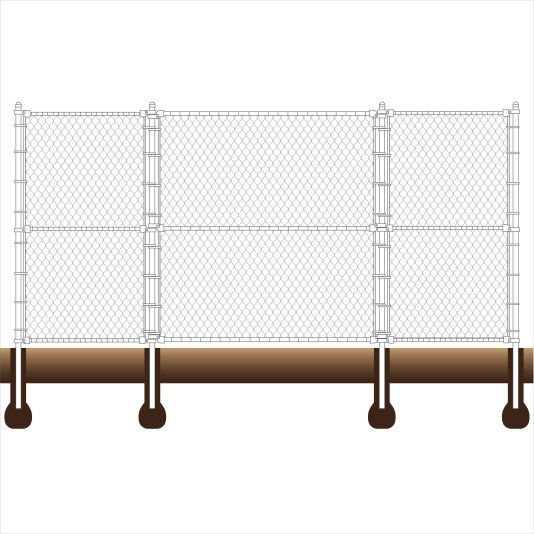 Baseball Fence Backstop Kit 10' High x 10' Wide x 10' Wings Straight - Image Drawing Shown As Example