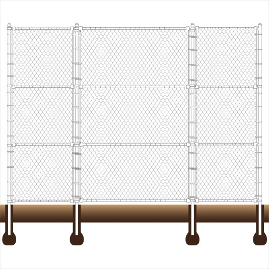 Baseball Fence Backstop Kit 15' High x 10' Wide x 10' Wings Straight - Image Drawing Shown As Example