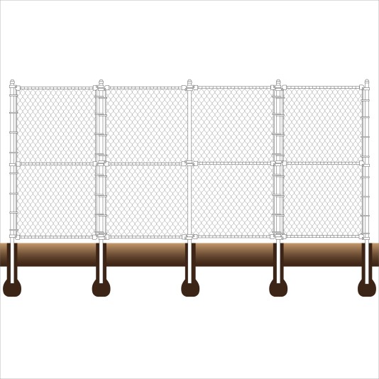 Baseball Fence Backstop Kit 12' High x 20' Wide x 10' Wings Straight - Image Drawing Shown As Example
