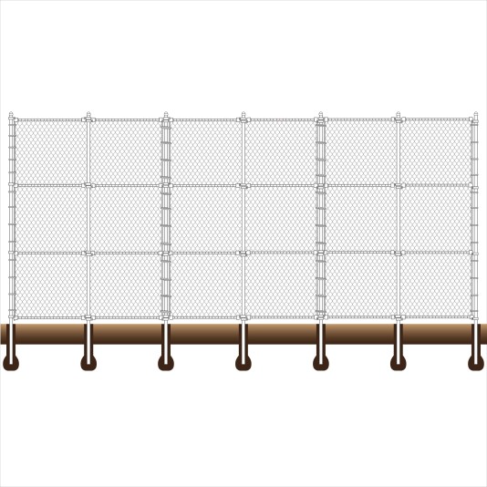 Baseball Fence Backstop Kit 15' High x 20' Wide x 20' Wings Straight - Image Drawing Shown As Example