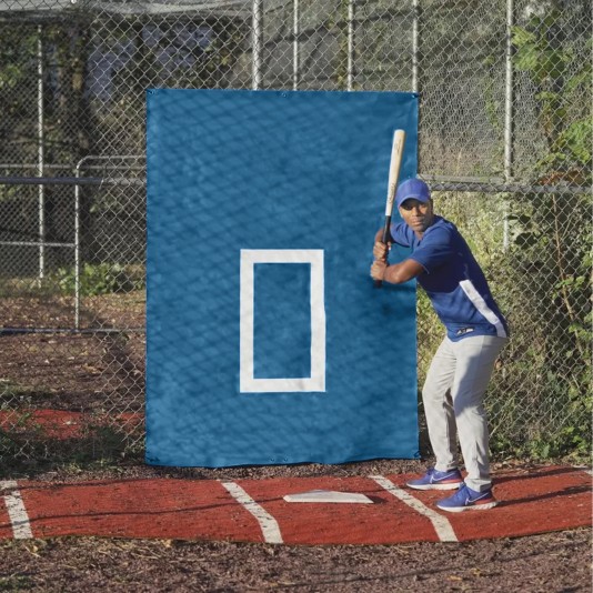 CageSaver 5' x 7' Heavy-Duty Batting Cage Backdrop and Baseball Chain Link Fence Protector with Strike Zone (30oz) 