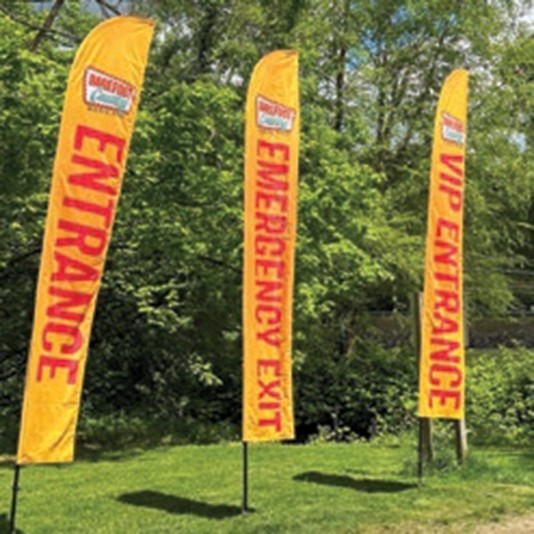 12ft Double-Sided Feather Flag (Customizable Color & Graphics)