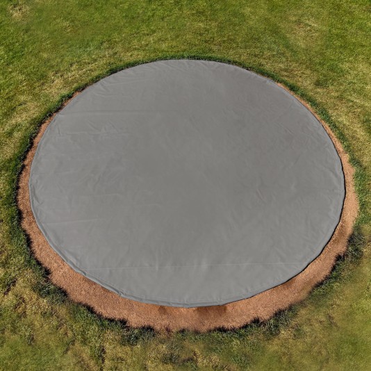 FieldSaver Endurcoat 10' Round Rain Spot Cover with 5 Stakes (18 oz Vinyl)  Gray
