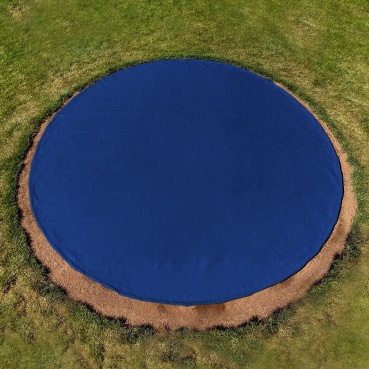 FieldSaver Endurcoat 10' Round Rain Spot Cover with 5 Stakes (18 oz Vinyl)  Royal Blue