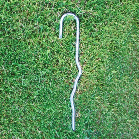 FieldSaver 9" Heavy-Duty Sideline Tarp Metal Stake (Brushed Metal) (Accessory)