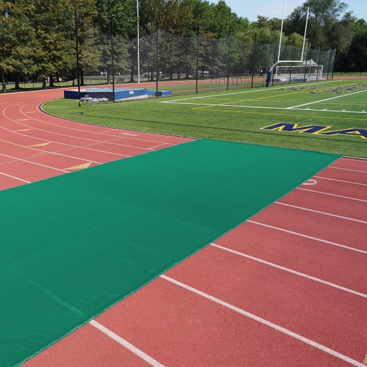 FieldSaver Weighted Track Protector 30' x 50' with Weighted Edge (16 oz ArmorMesh) Kelly Green