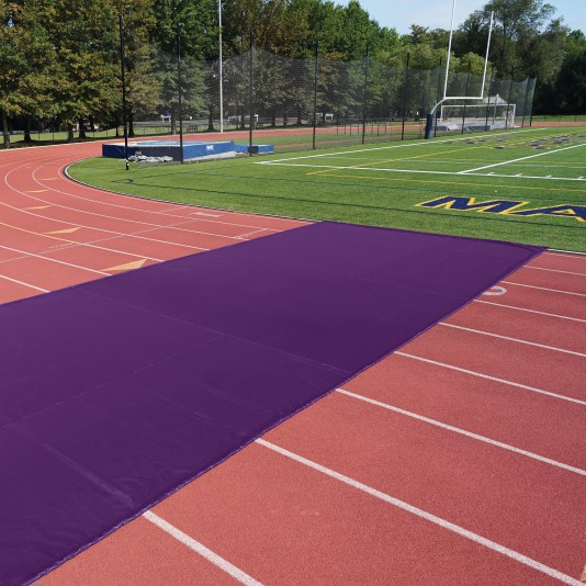 FieldSaver Weighted Track Protector 30' x 50' with Weighted Edge (16 oz ArmorMesh) Purple