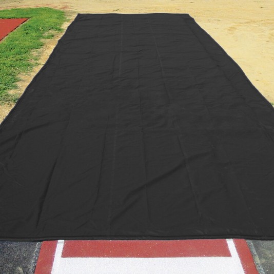 FieldSaver Weighted 18oz Vinyl Long Jump Pit Cover (Sold Per Sq Ft) - Black