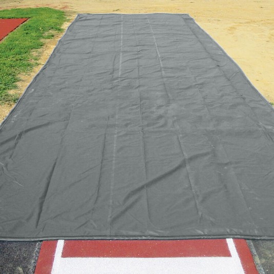 FieldSaver Weighted 18oz Vinyl Long Jump Pit Cover (Sold Per Sq Ft) - Gray