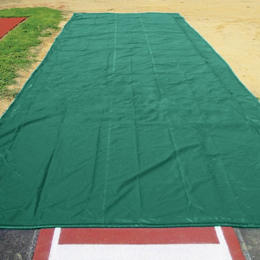 FieldSaver Weighted 18oz Vinyl Long Jump Pit Cover (Sold Per Sq Ft) - Green