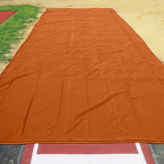 FieldSaver Weighted 18oz Vinyl Long Jump Pit Cover (Sold Per Sq Ft) - Orange