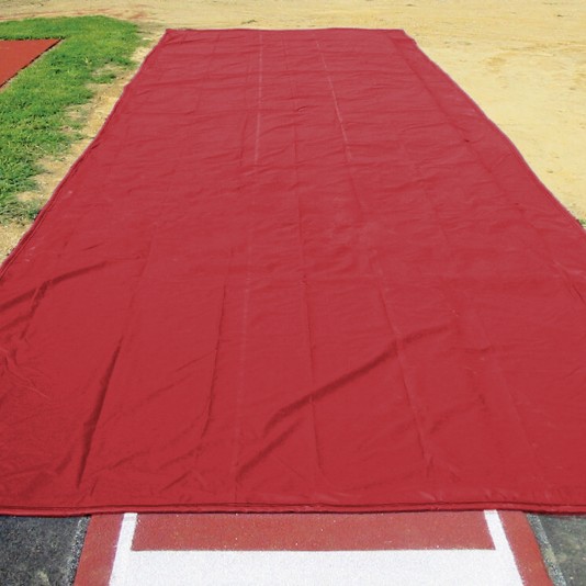 FieldSaver Weighted 18oz Vinyl Long Jump Pit Cover (Sold Per Sq Ft) - Red