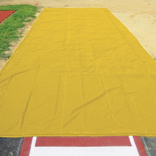 FieldSaver Weighted 18oz Vinyl Long Jump Pit Cover (Sold Per Sq Ft) - Yellow