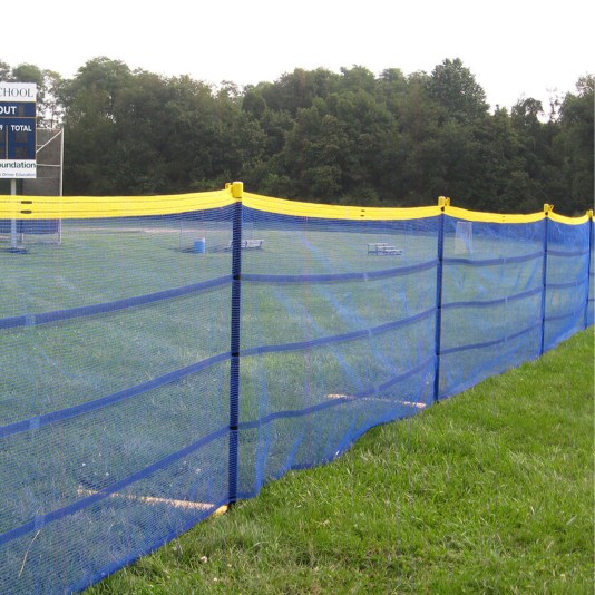 Grand Slam Above Ground 4' H x 50' Long Portable Outfield Fencing Kit (Loop Style, 5' Pole Interval) - Blue