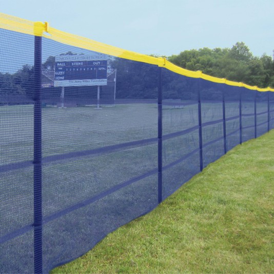 Grand Slam 4' H x 314' Long In-Ground Portable Baseball Outfield Fencing Kit (Loop Style, 10' Pole Interval) - Red